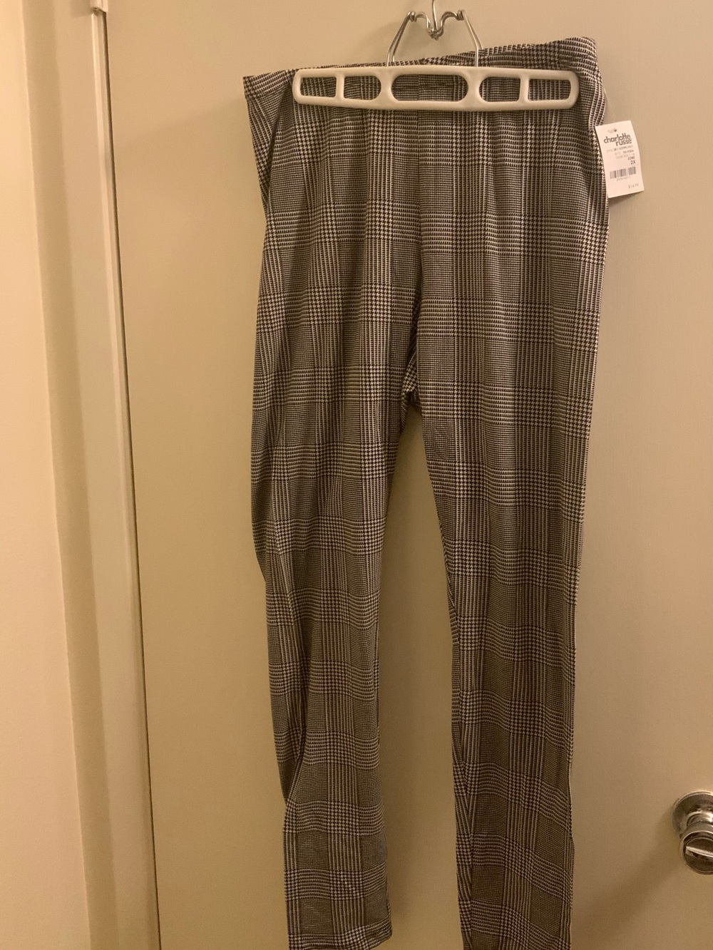 90s Inspired Charlotte Russe Gray Plaid Skinny Pants